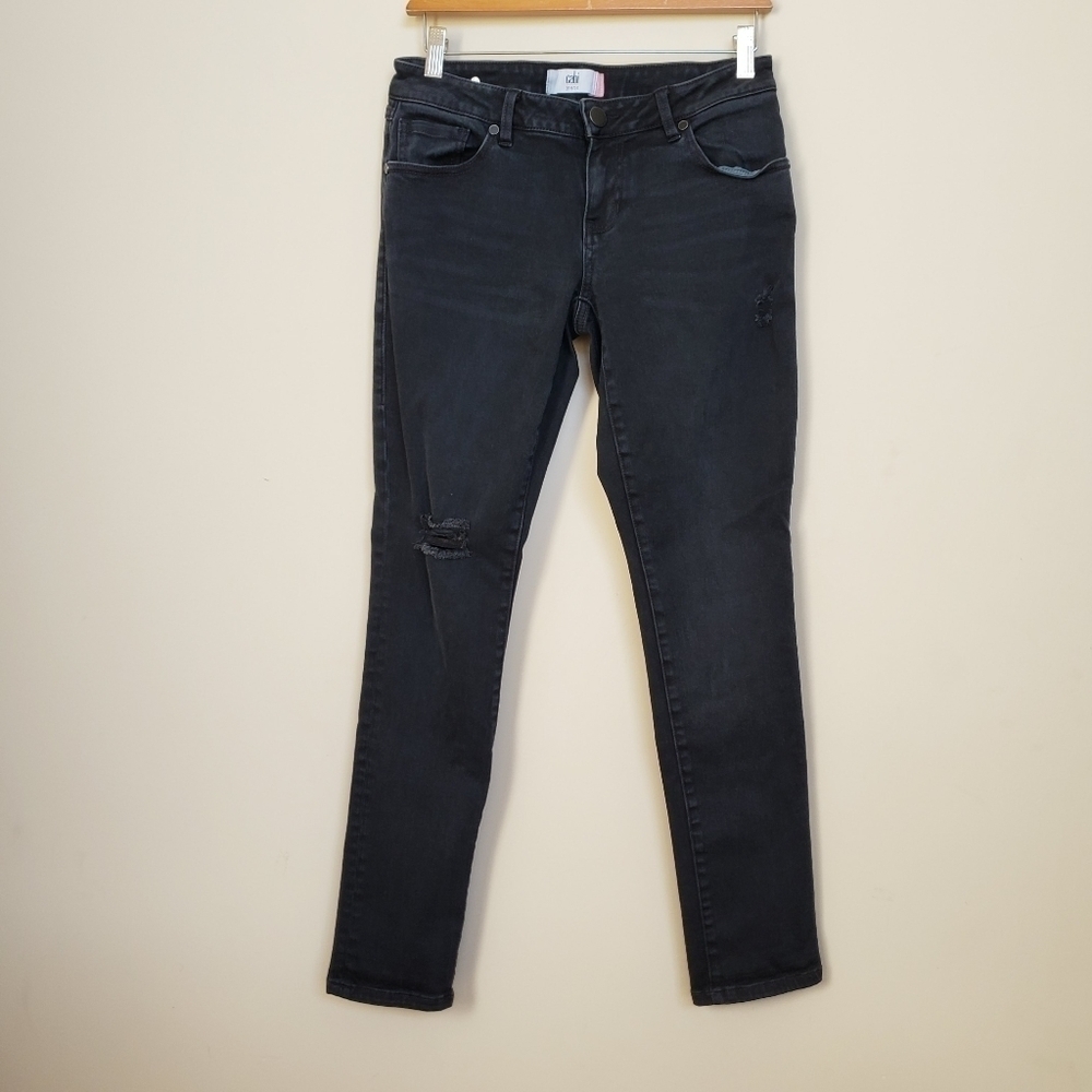 CABI Black Distressed Jeans